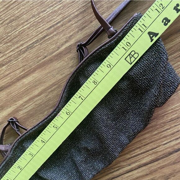 NWT Good American - square strap high waist bikini set metallic brown - S/XS - Picture 11 of 12